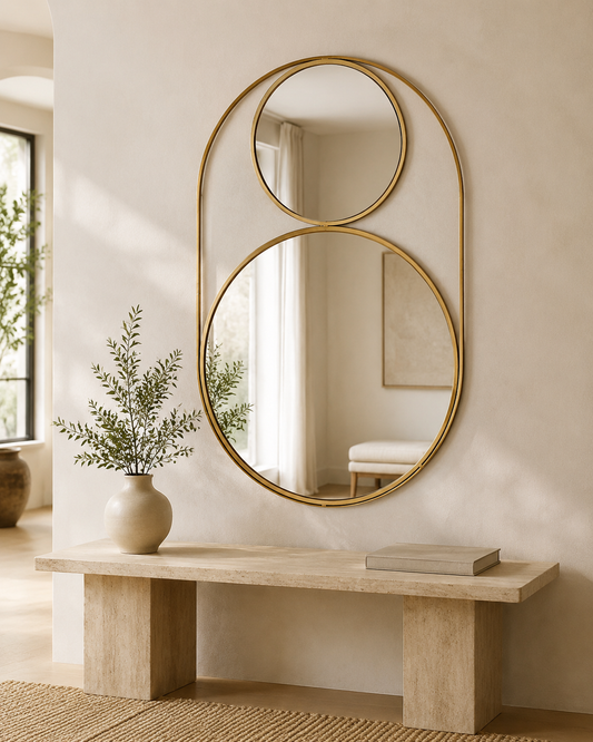 Dual Circle Gold Mirror