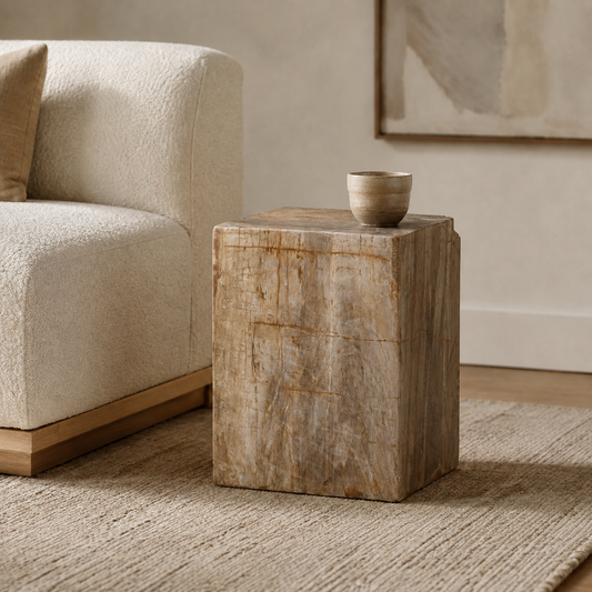 Petrified Wood End Table