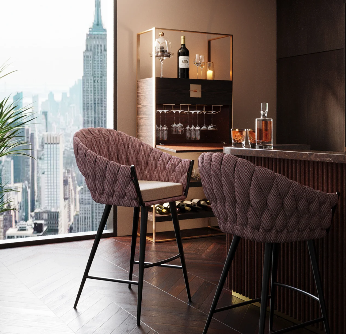 Braided Matisse Counter Stool
