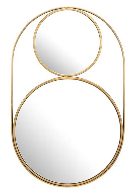 Dual Circle Gold Mirror