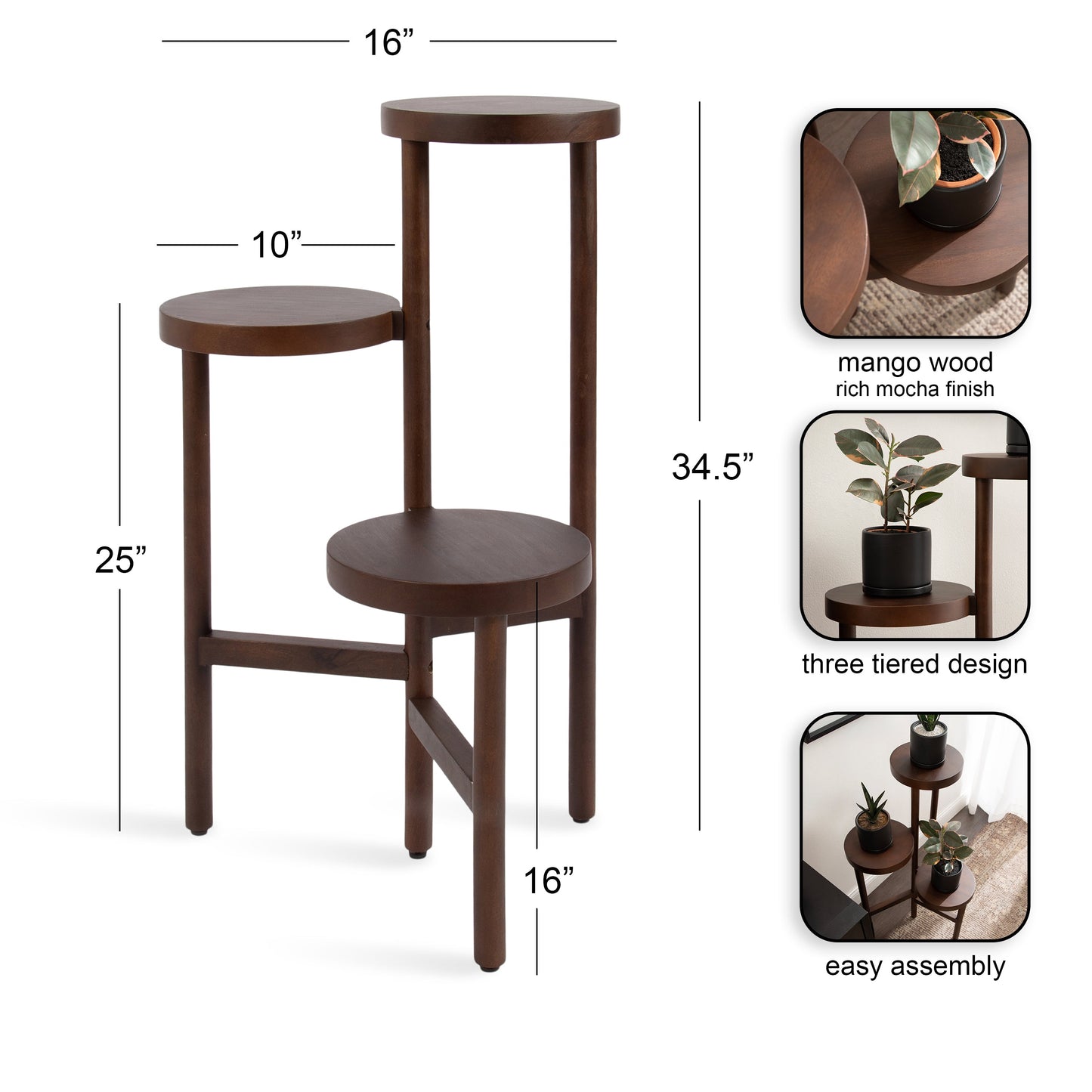 Fitley Wooden Plant Stand